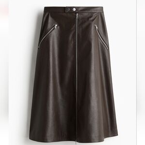 H&M Dark Brown A-Line Skirt